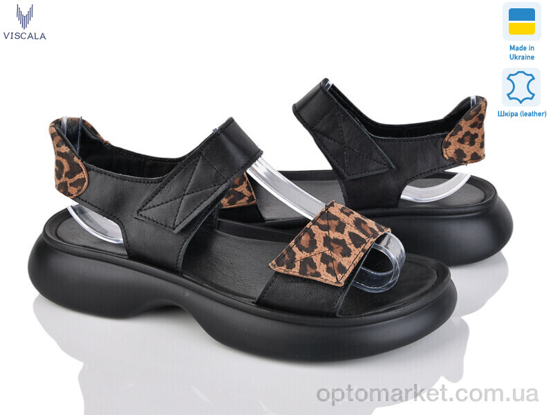 Купить Босоніжки жіночі 23514-176 ч.ш.+кор.нуб Viscala чорний, фото 1