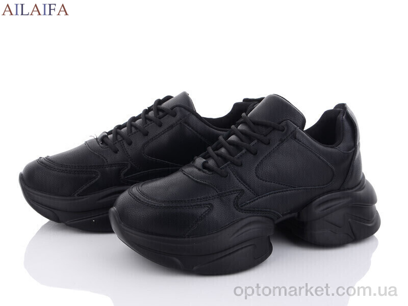 Купить Кросівки жіночі 2363-1 піна Ailaifa чорний, фото 1