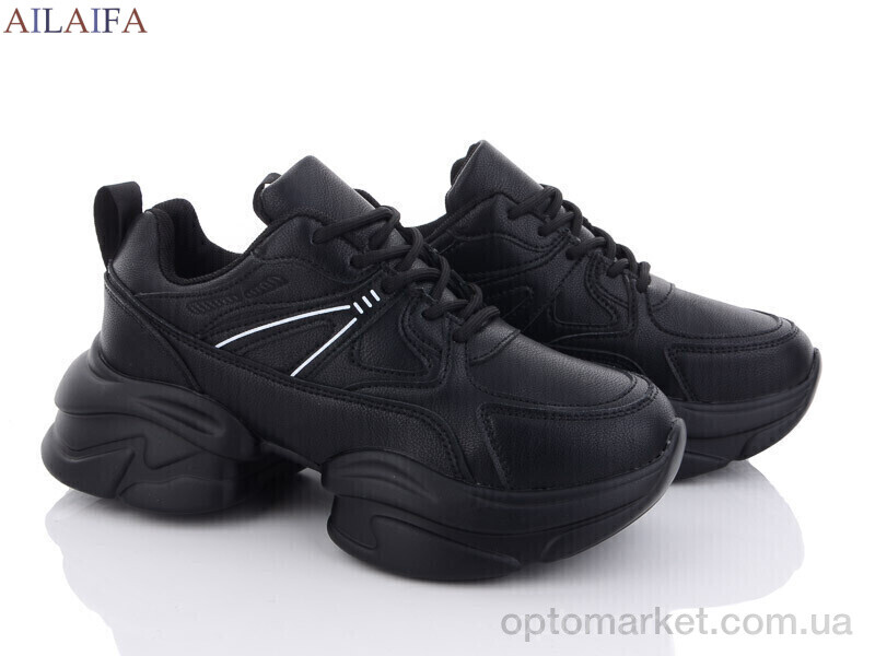 Купить Кросівки жіночі 2365-1 піна Ailaifa чорний, фото 1