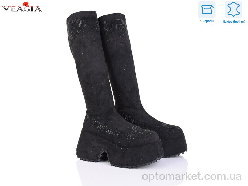 Купить Чоботи жіночі 2366 black Veagia чорний, фото 1