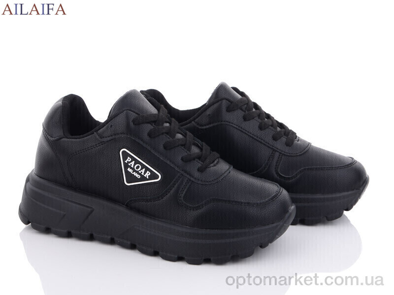 Купить Кросівки жіночі 2380-1 піна Ailaifa чорний, фото 1