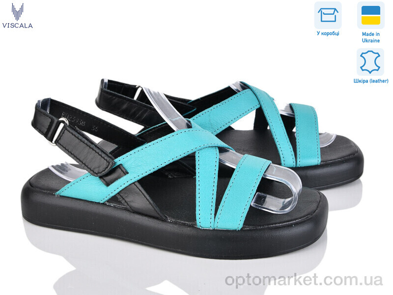Купить Босоніжки жіночі 23938-Z ч.ш.+блак.ш. Viscala блакитний, фото 1