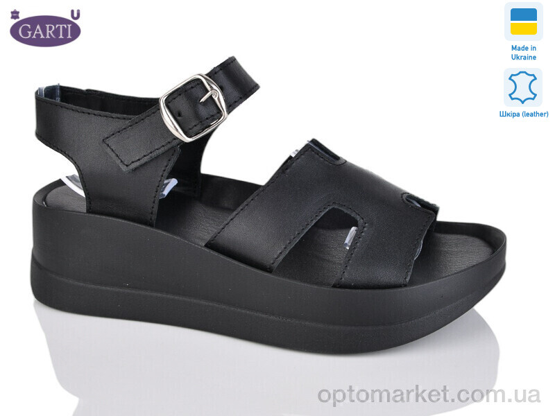 Купить Босоніжки жіночі 2394 чорна шкіра Garti чорний, фото 1