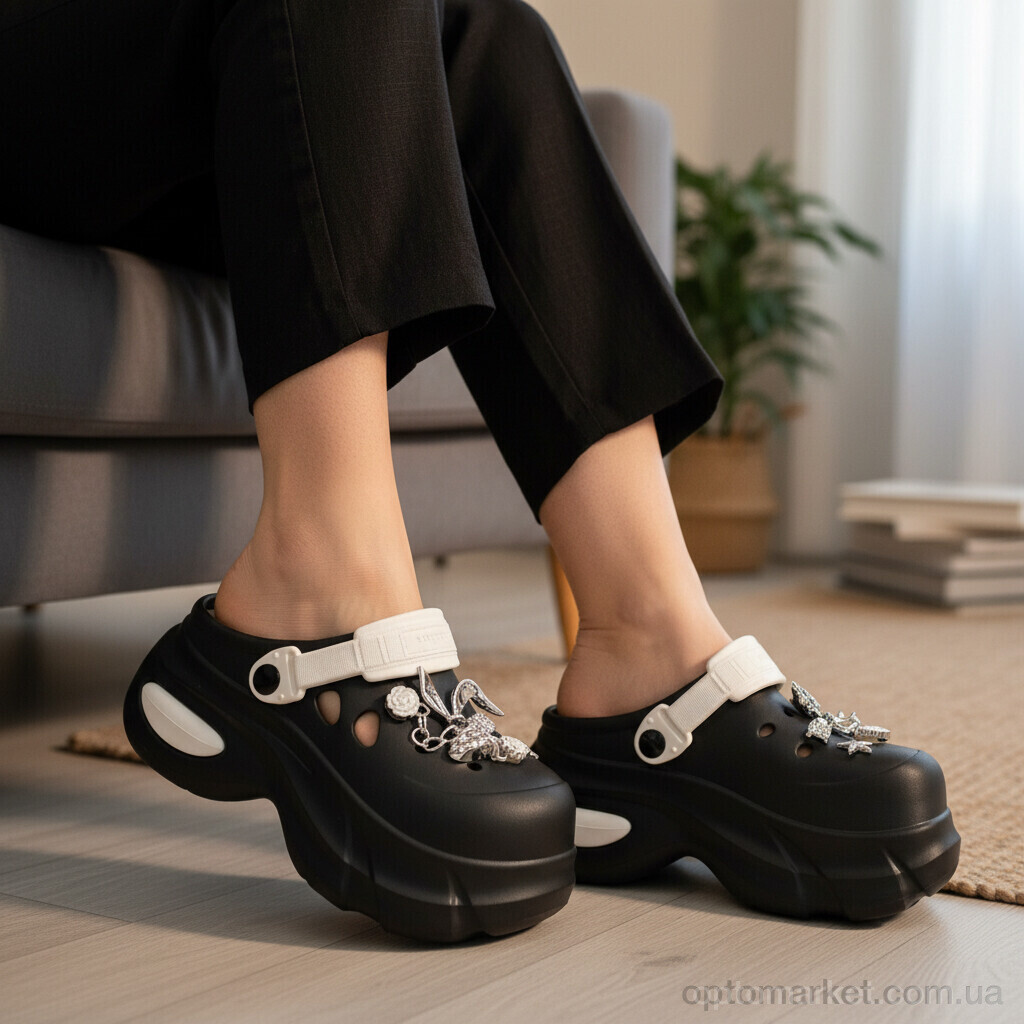 Купить Крокси жіночі 24506-361C Luck Line чорний, фото 2