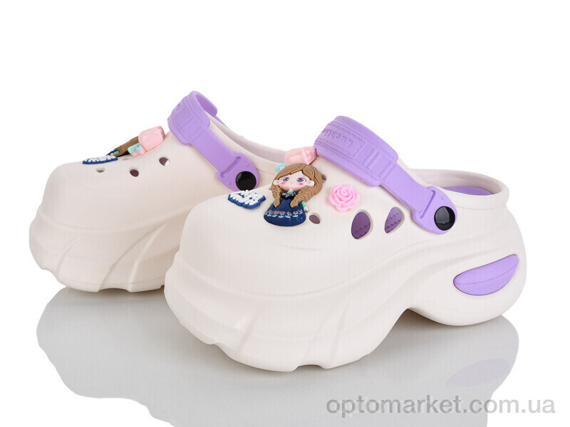 Купить Крокси жіночі 24506-375B Luck Line бежевий, фото 1