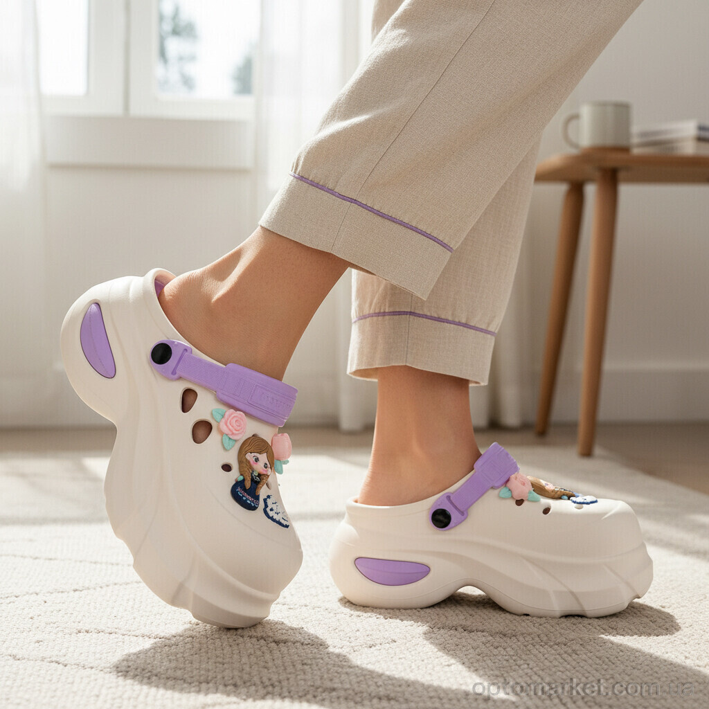 Купить Крокси жіночі 24506-375B Luck Line бежевий, фото 2