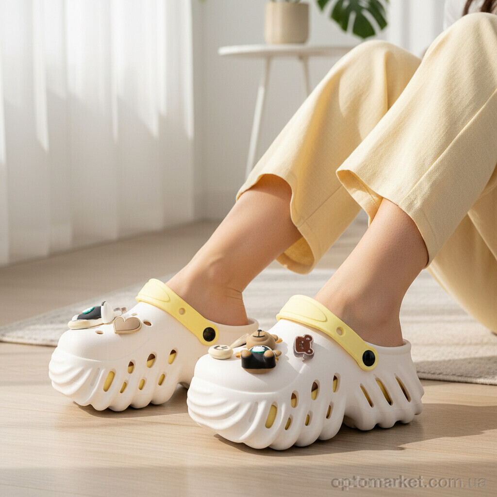 Купить Крокси жіночі 24506-390B Luck Line бежевий, фото 2