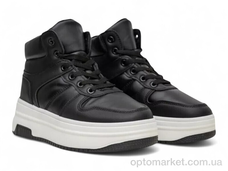 Купить Кросівки жіночі 248RAM014 чорно-білий Massmag чорний, фото 3