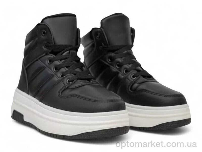 Купить Кросівки жіночі 248RAM022 чорно-білий Massmag чорний, фото 3