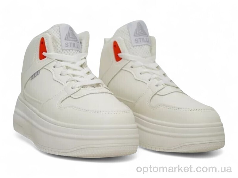 Купить Кросівки жіночі 248RAM09 біло-помаранчевий Stilli білий, фото 3