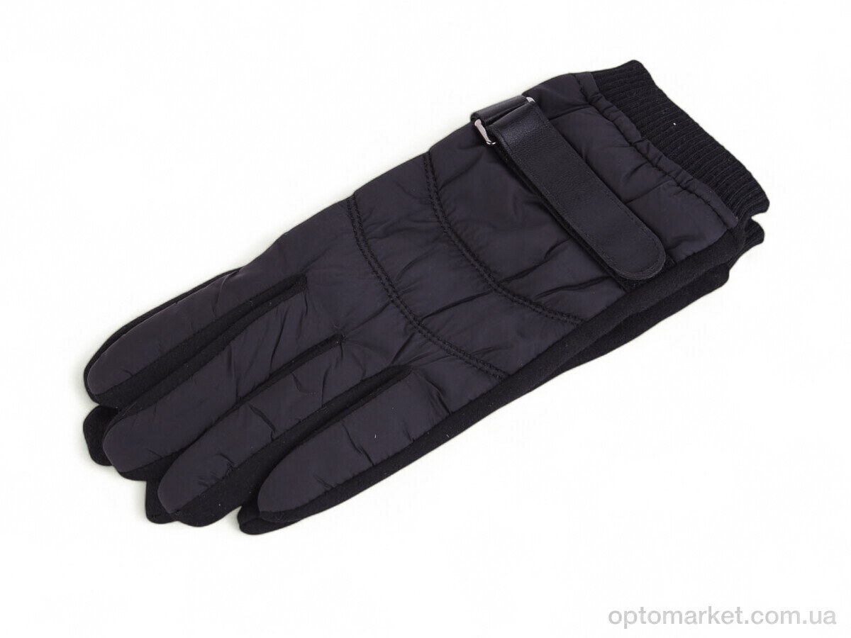 Купить Рукавички чоловічі 25 замш-плащівка black Paidi чорний, фото 1