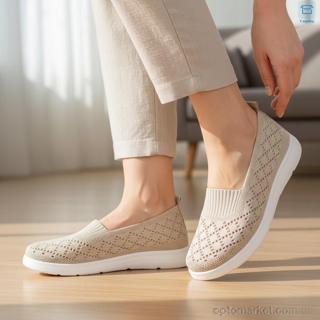 Купить Балетки жіночі 2501-2 MD бежевий, фото 2