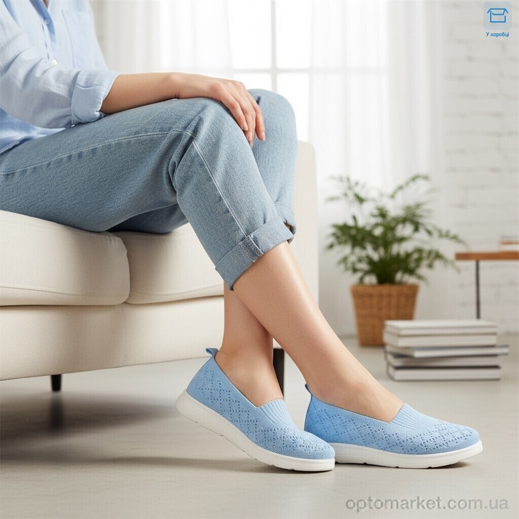 Купить Сліпони жіночі 2501-8 MD блакитний, фото 3