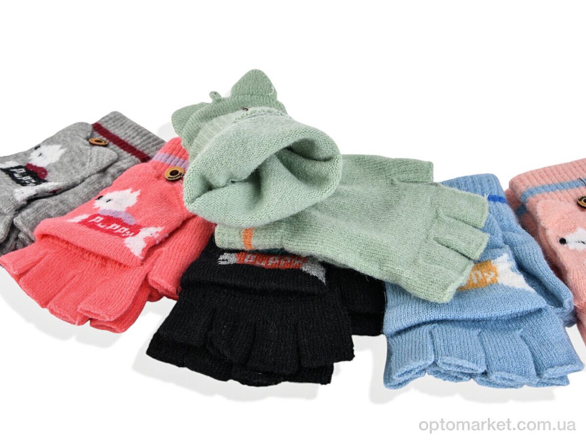 Купить Рукавиці дитячі 2501M (14см) хутро mix Rubi мікс, фото 2