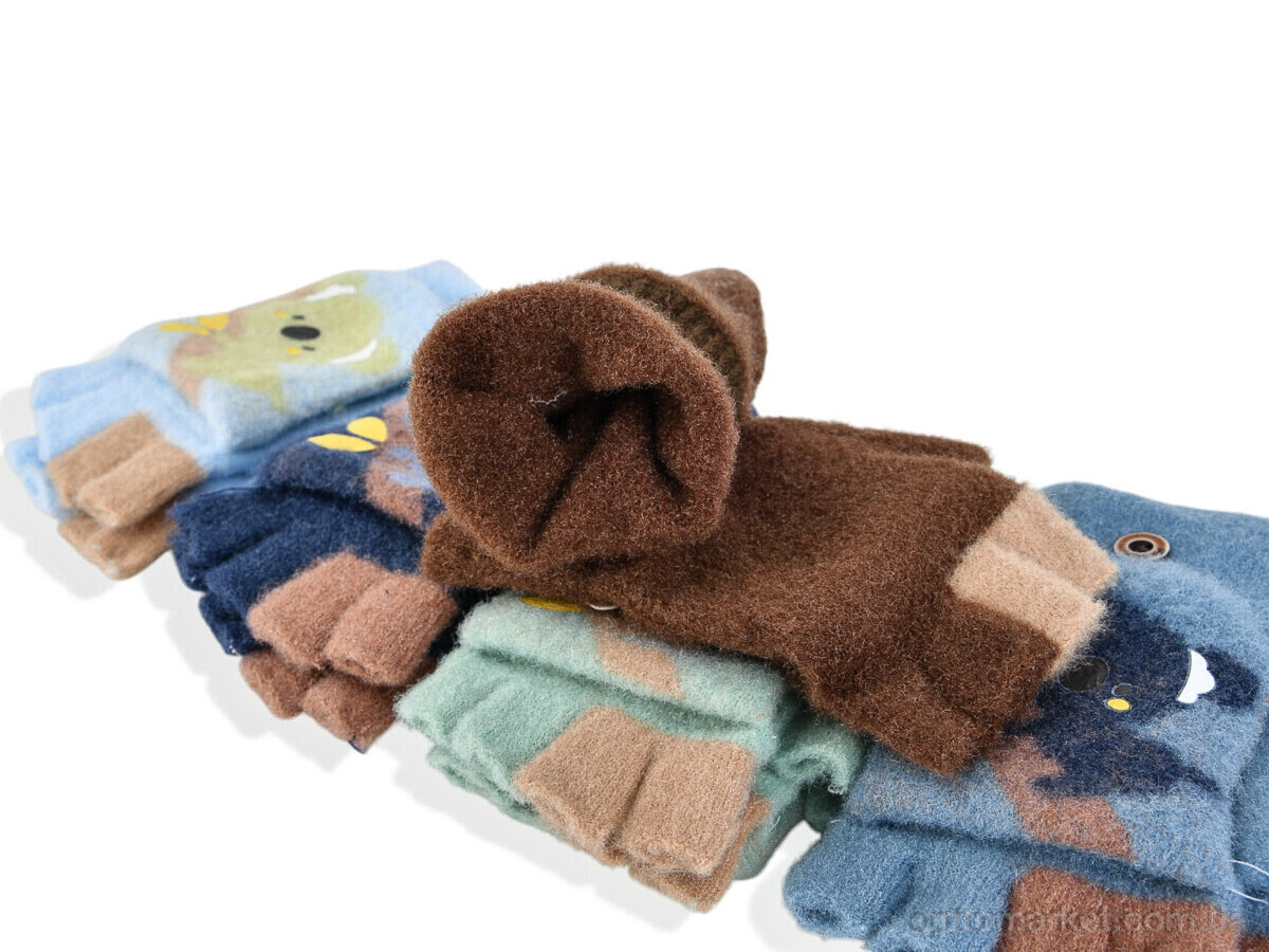 Купить Рукавиці дитячі 2503 (15см) хутро mix Rubi мікс, фото 2