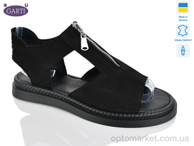 Купить Босоніжки жіночі 2527 чорний замш Garti чорний, фото 1
