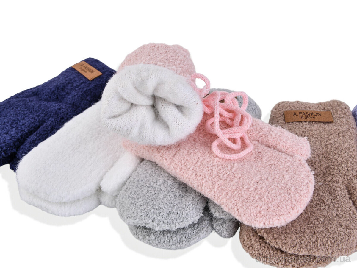 Купить Рукавиці дитячі 2530 (14см) хутро mix Rubi мікс, фото 2