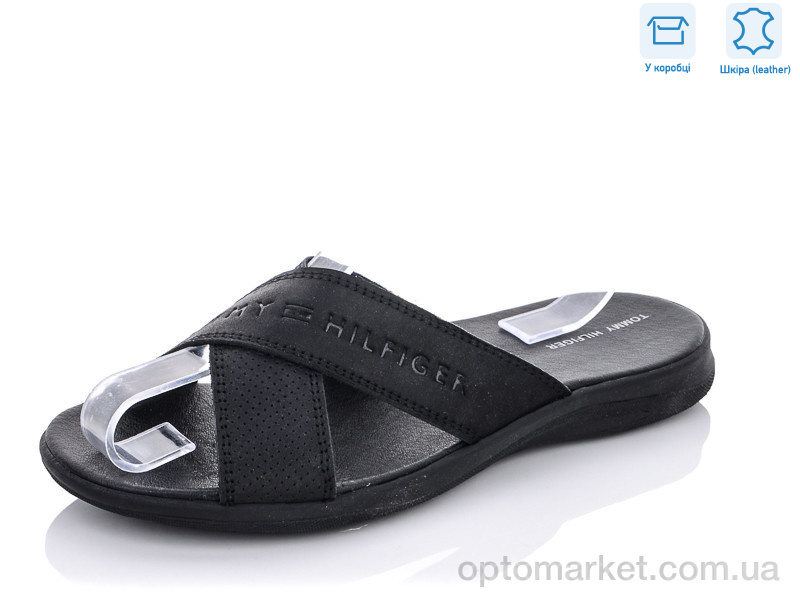 Купить Шльопанці чоловічі 259 T.mmy hilfiger чорний, фото 2