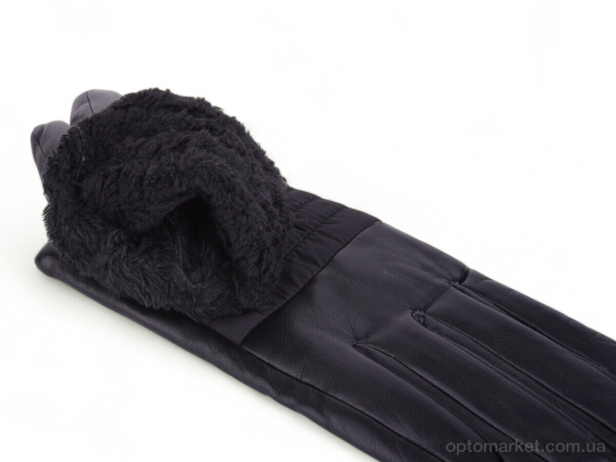 Купить Рукавички чоловічі 26 шкіра-плащівка black Paidi чорний, фото 2