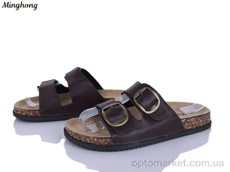 Купить Шльопанці жіночі 2607-5 Minghong коричневий, фото 1
