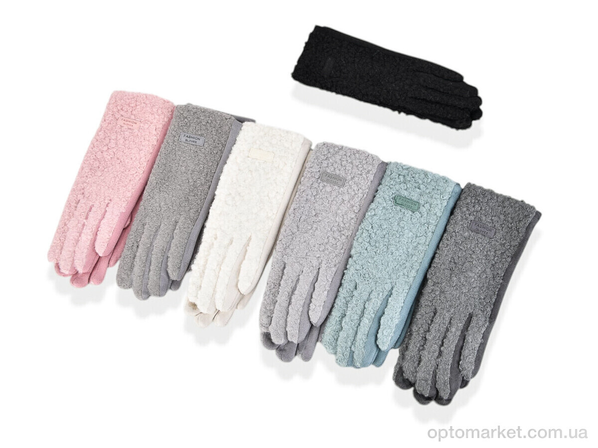 Купить Рукавички жіночі 262-2 (тедді-замша) mix Yue мікс, фото 1