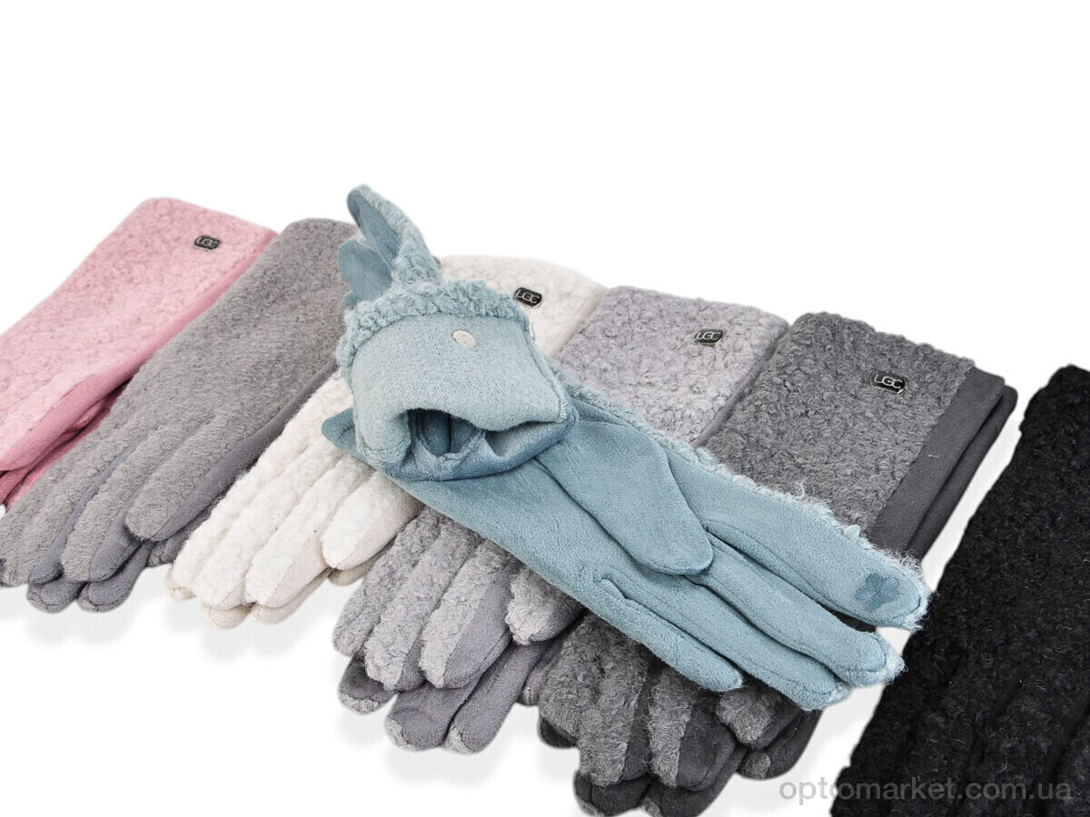 Купить Рукавички жіночі 262-5 (тедді-замша) mix Yue мікс, фото 2