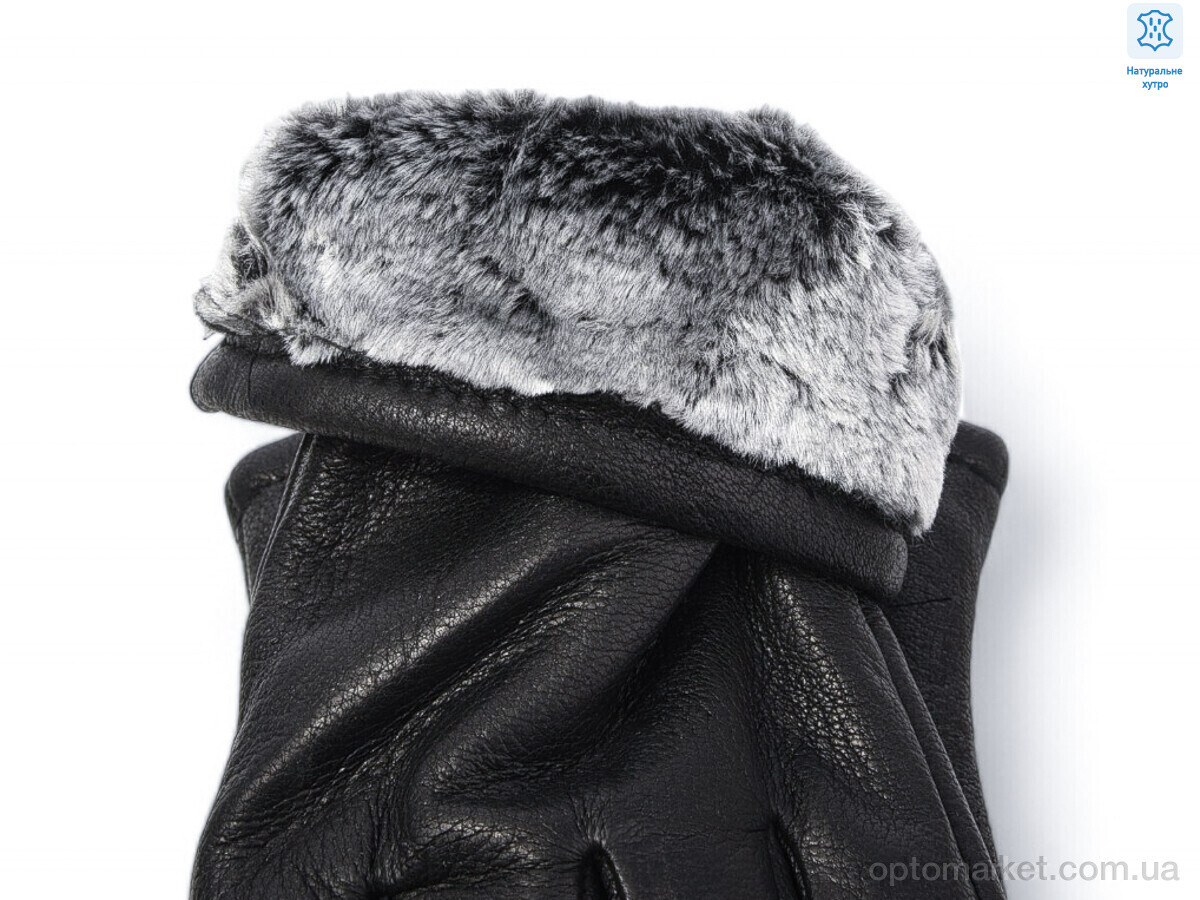 Купить Рукавички чоловічі 2632 black (хутро) Ginge чорний, фото 2