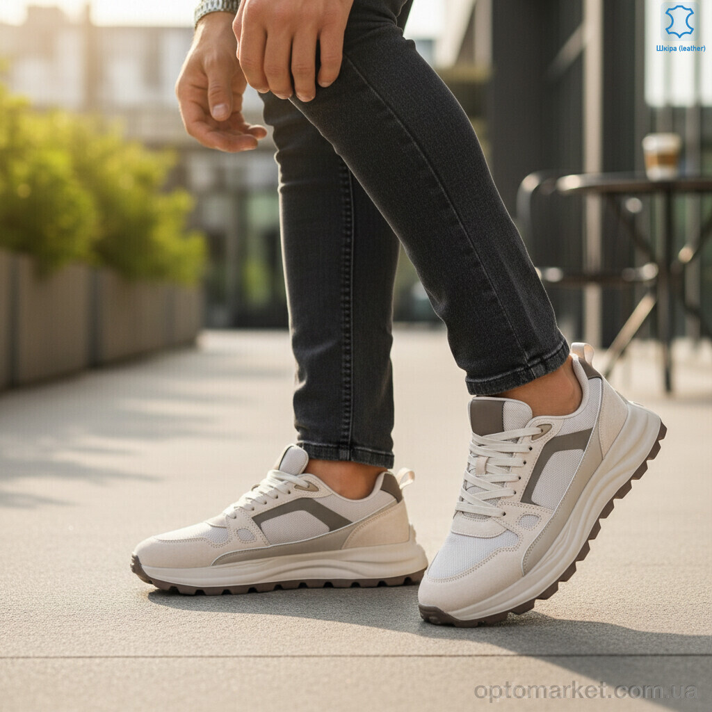 Купить Кросівки чоловічі 2661-5 MD бежевий, фото 2