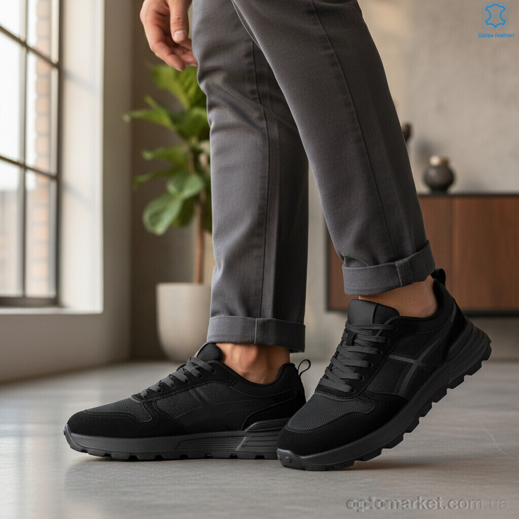 Купить Кросівки чоловічі 2662-1 MD чорний, фото 2