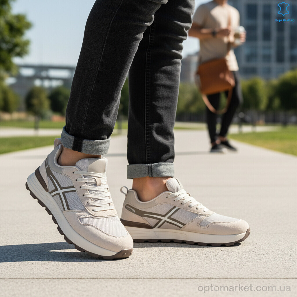 Купить Кросівки чоловічі 2662-4 MD бежевий, фото 2