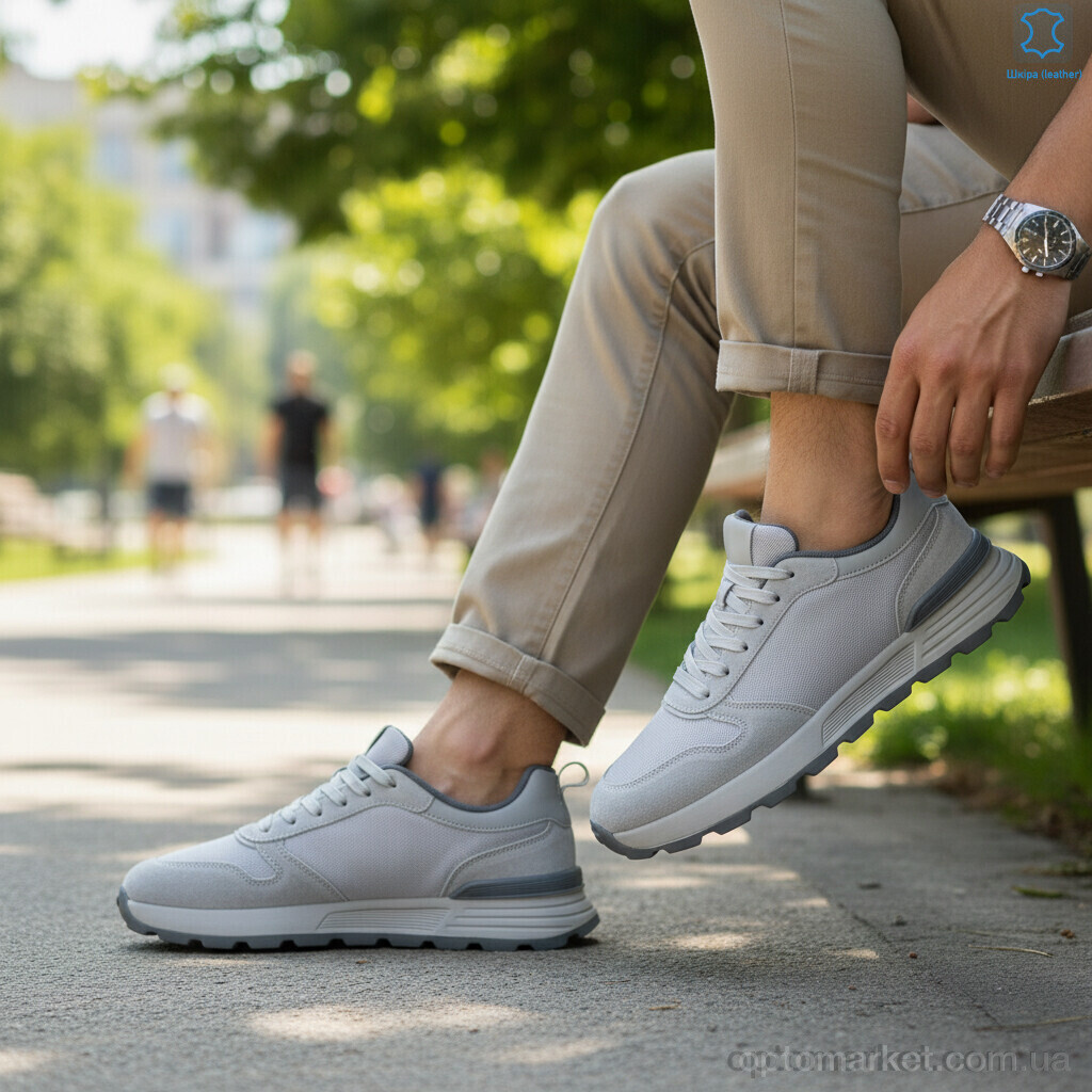 Купить Кросівки чоловічі 2663-1 MD сірий, фото 2