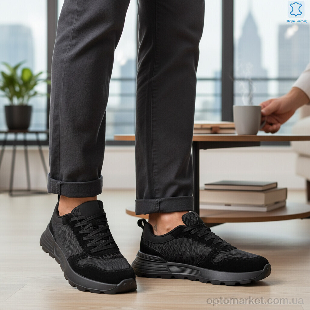 Купить Кросівки чоловічі 2663-2 MD чорний, фото 2