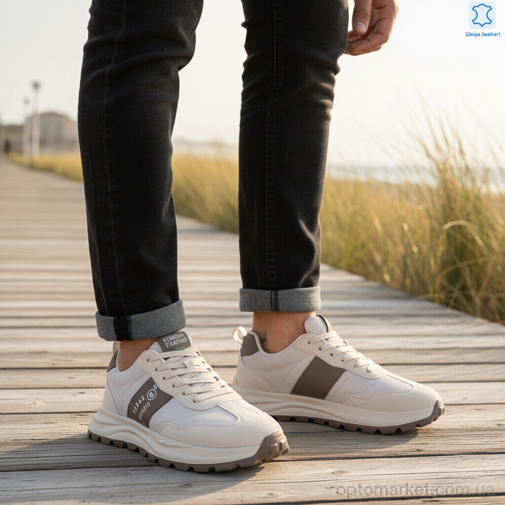 Купить Кросівки чоловічі 2665-1 MD бежевий, фото 2