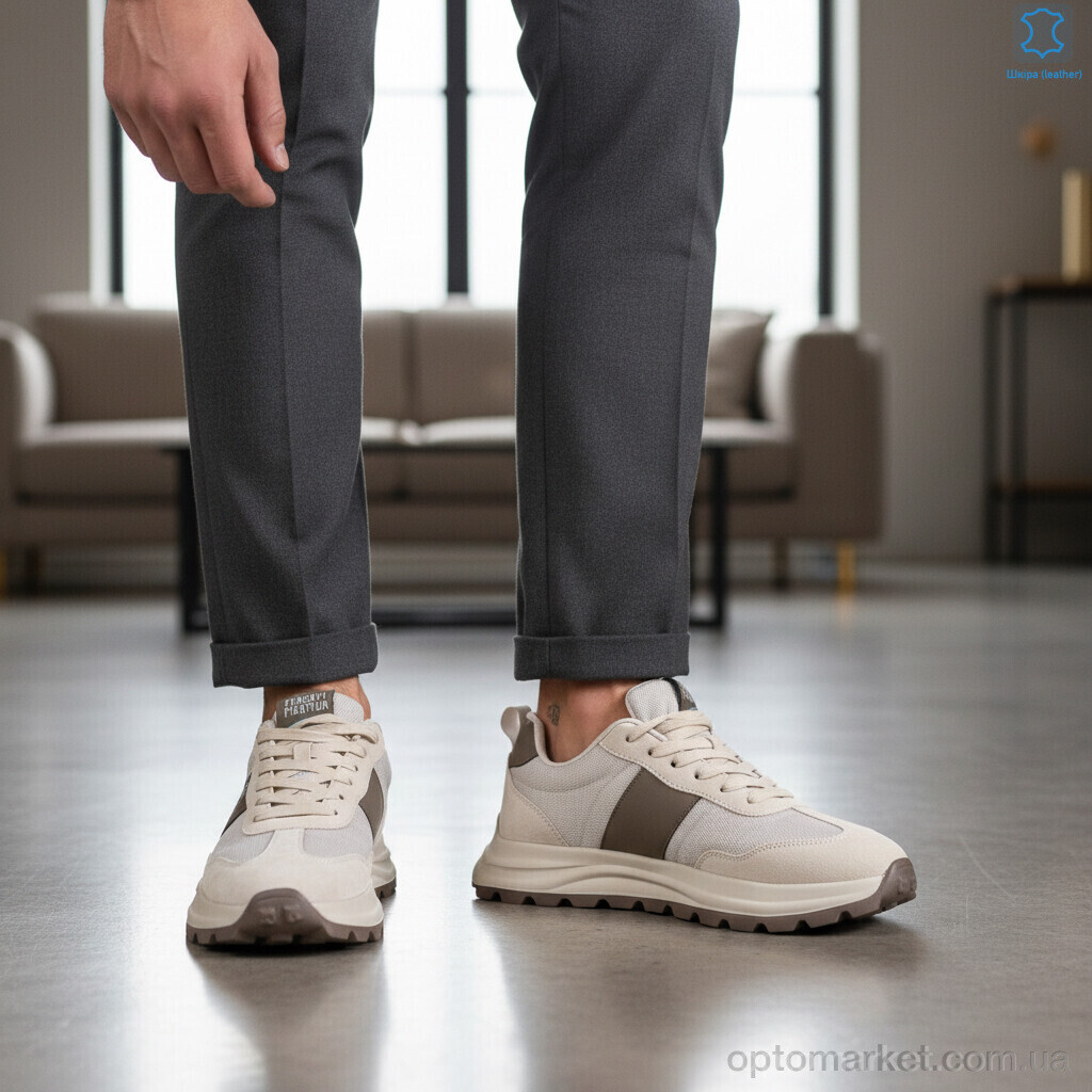 Купить Кросівки чоловічі 2665-1 MD бежевий, фото 3