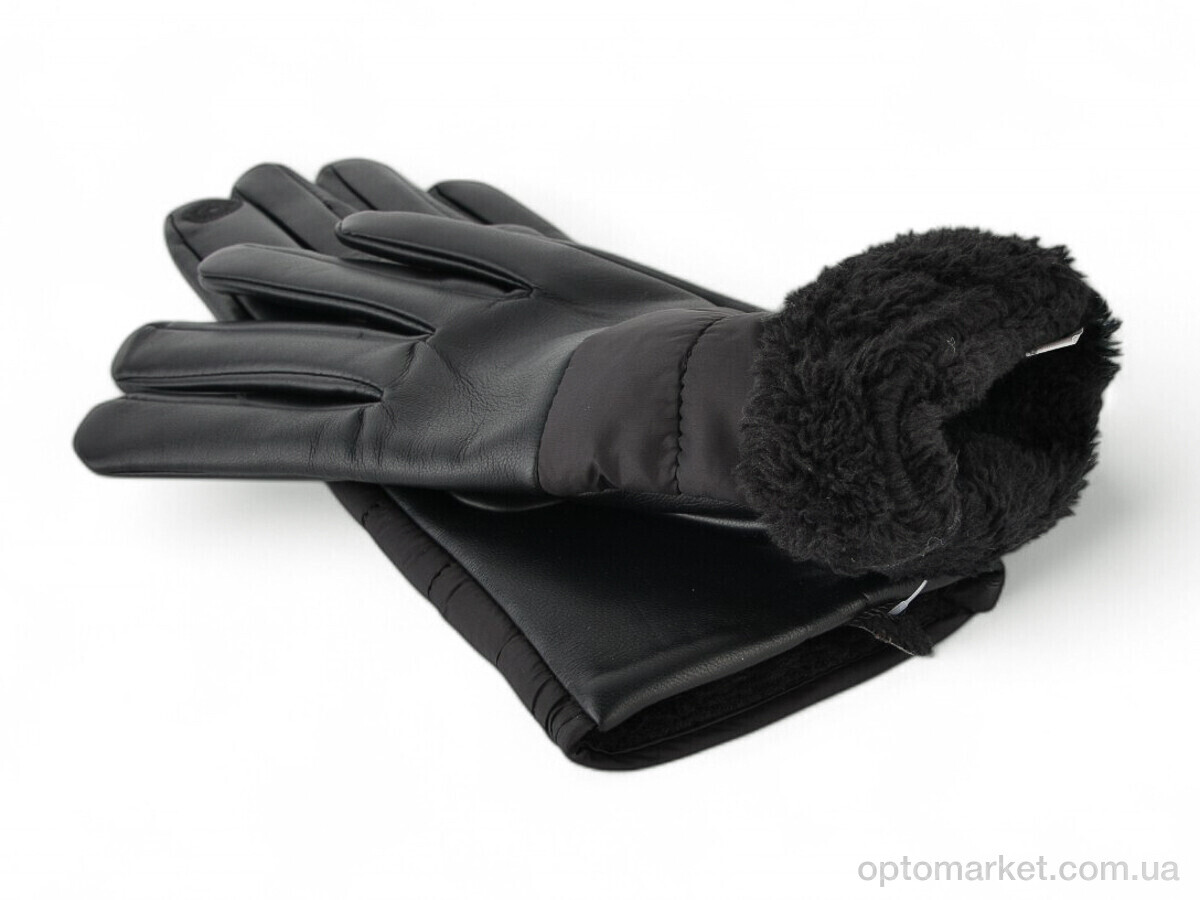 Купить Рукавички жіночі 27 шкіра-плащівка black Paidi чорний, фото 2