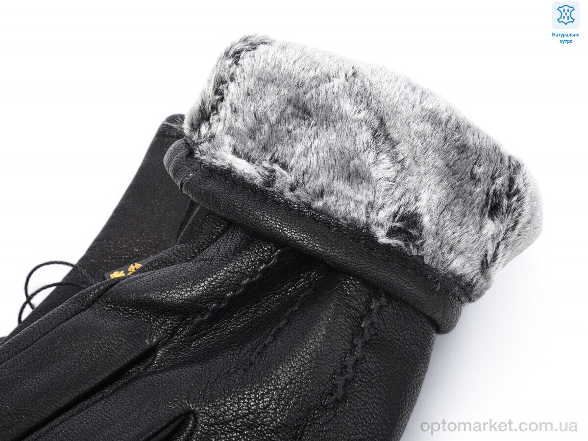 Купить Рукавички чоловічі 2803 black (хутро) Ginge чорний, фото 2