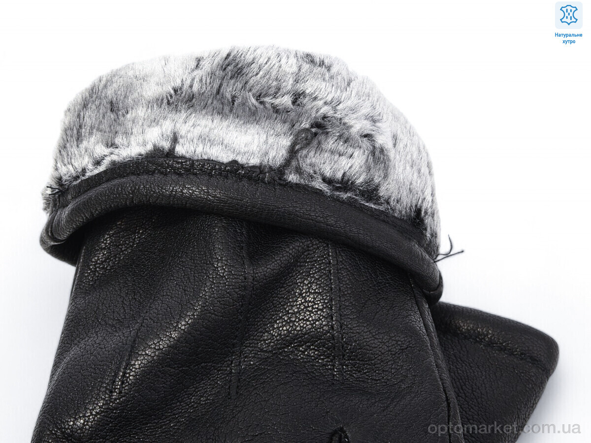 Купить Рукавички чоловічі 2813 black (хутро) Ginge чорний, фото 2