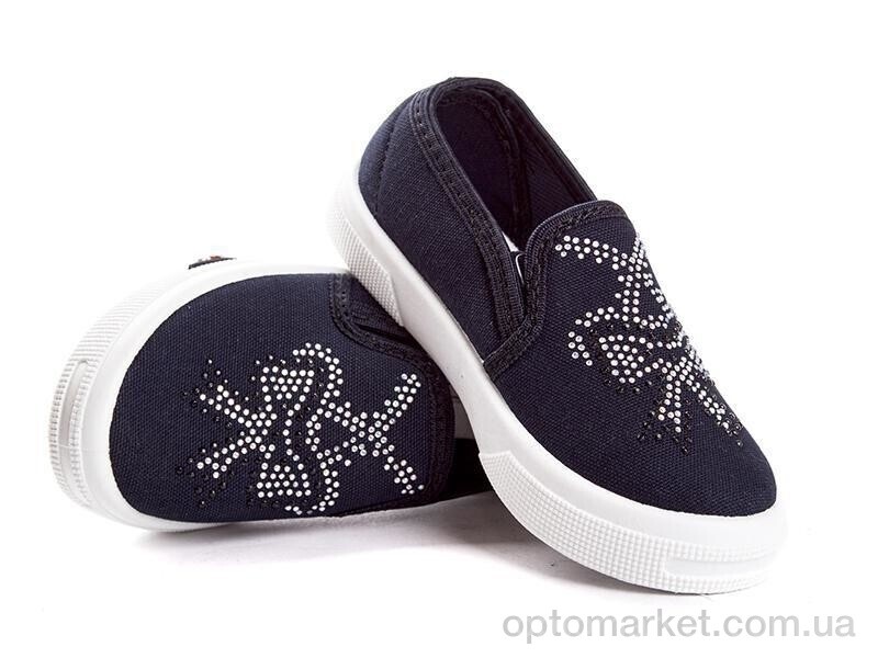 Купить Сліпони дитячі 2850-001 стразы бант синий Demur синій, фото 1