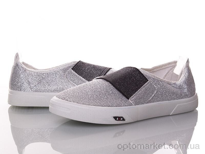 Купить Сліпони жіночі 2850-1 резинка серебро Demur срібний, фото 1