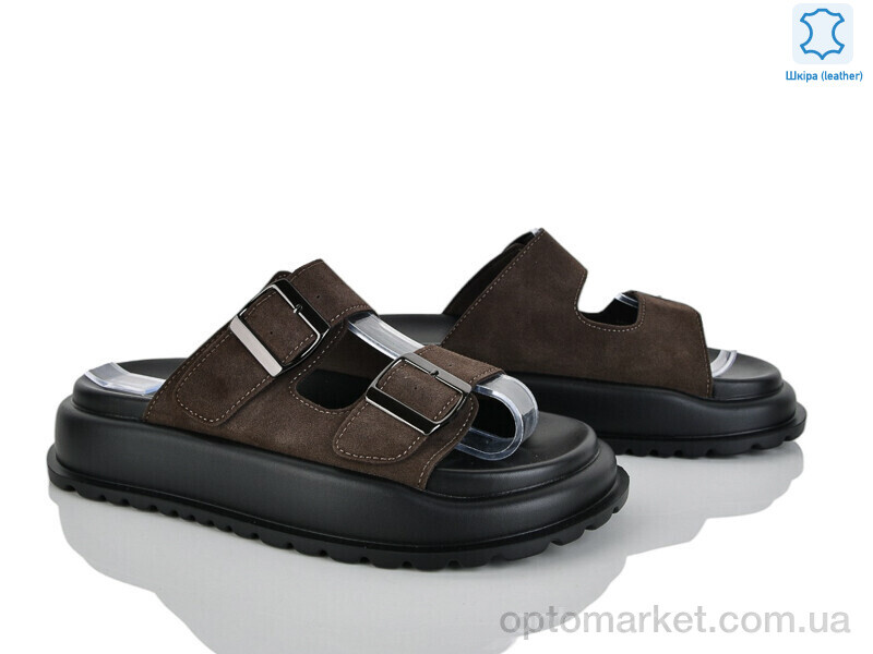 Купить Шльопанці жіночі 2862-35 Бабочка-Mengfuna-AESD коричневий, фото 1