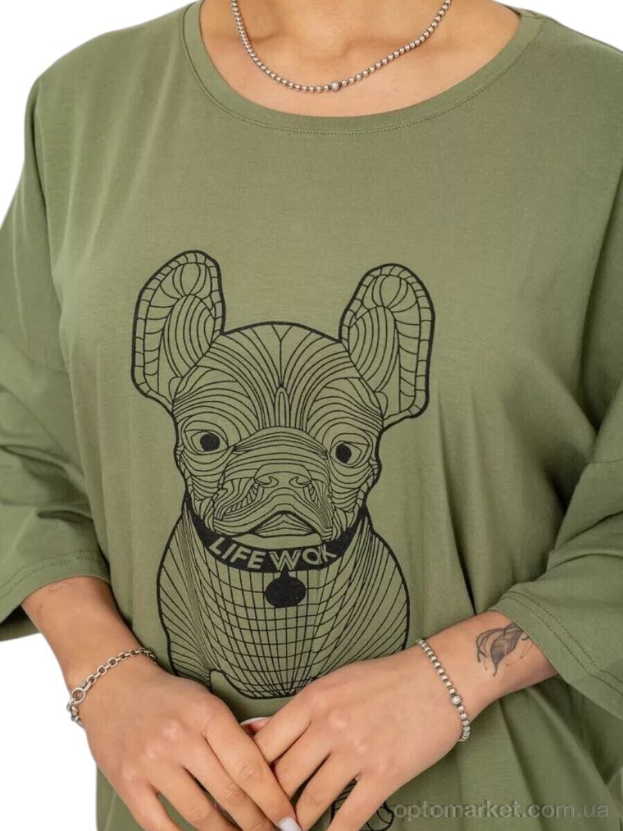 Купить Футболка жіночі 3008 хакі Massmag хакі, фото 2