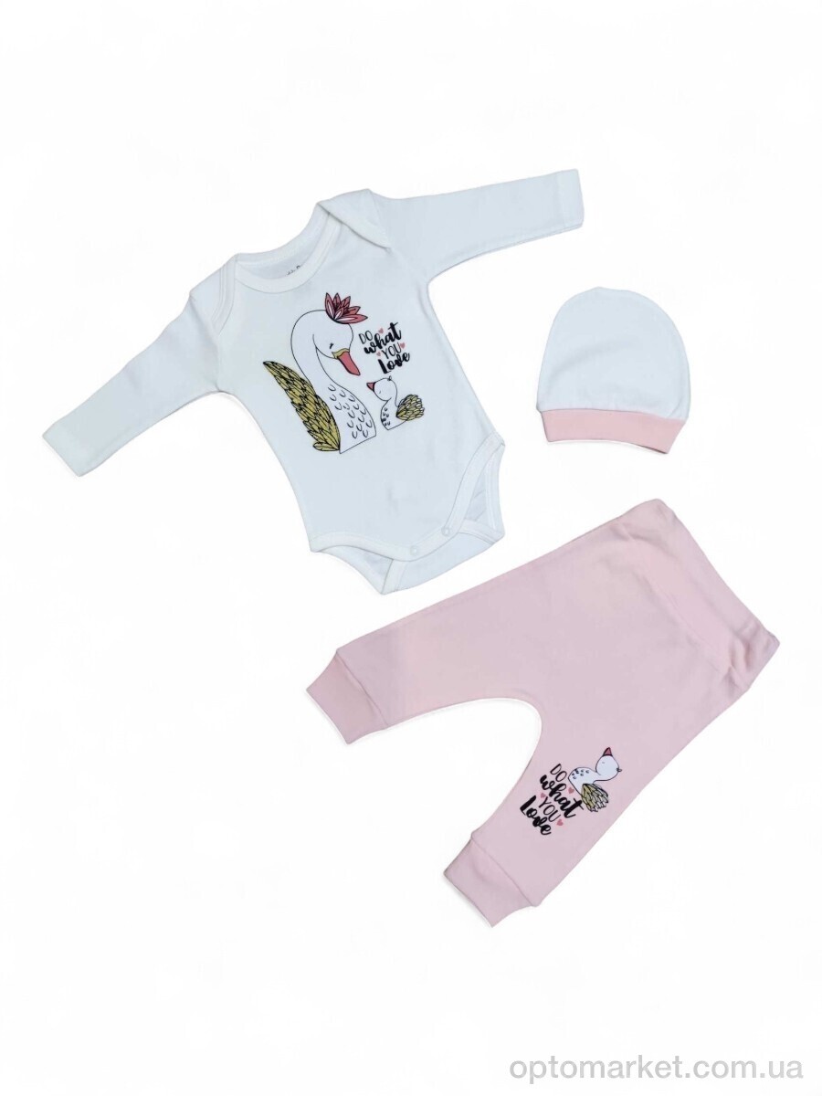 Купить Комплекти дитячі дитячі 31403 пудровий боді трійка Findik Baby рожевий, фото 1