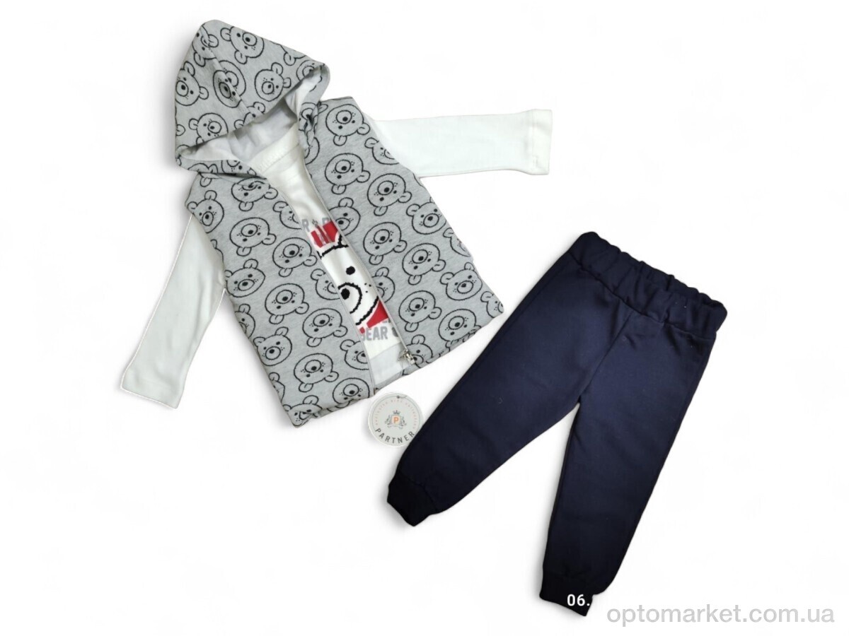 Купить Комплекти дитячі дитячі 3210 св.сірий жилетка-реглан-штани Partner Baby сірий, фото 1