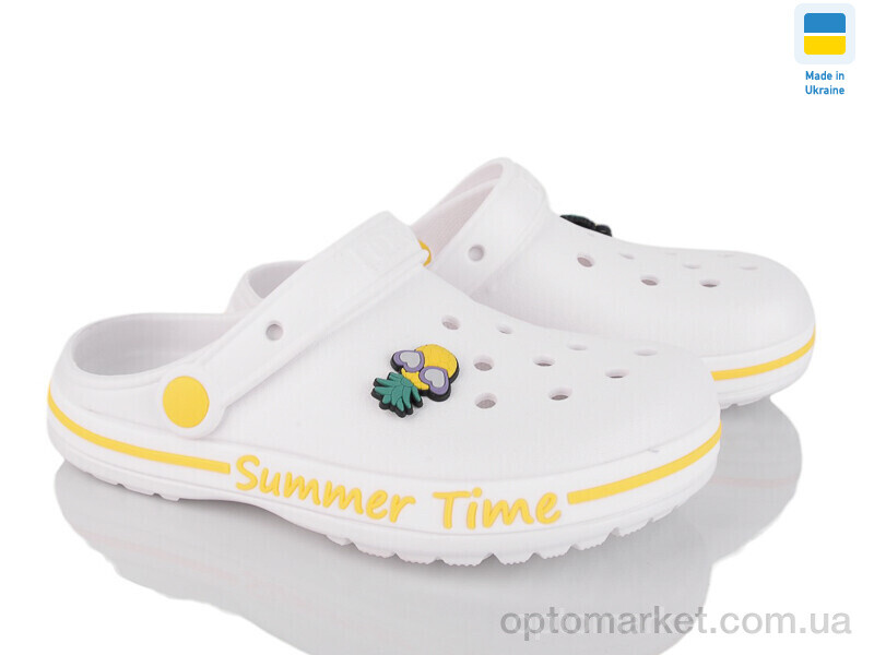 Купить Крокси дитячі 328 білий жовтий Dago білий, фото 1