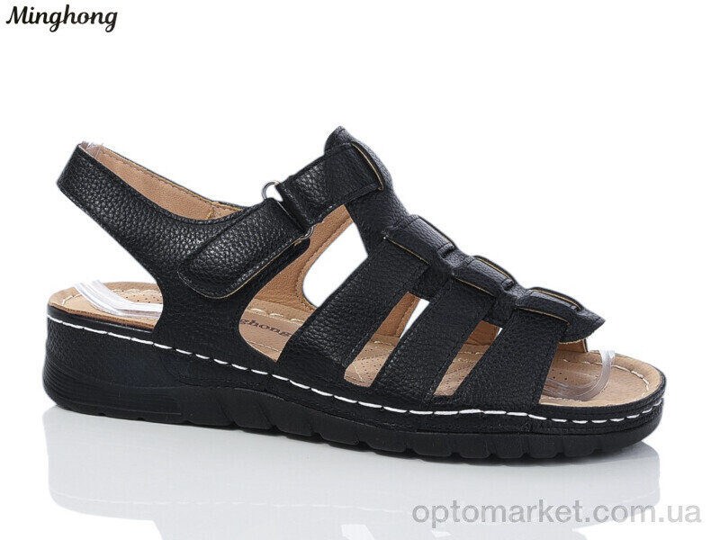 Купить Босоніжки жіночі 329-1 Minghong чорний, фото 1