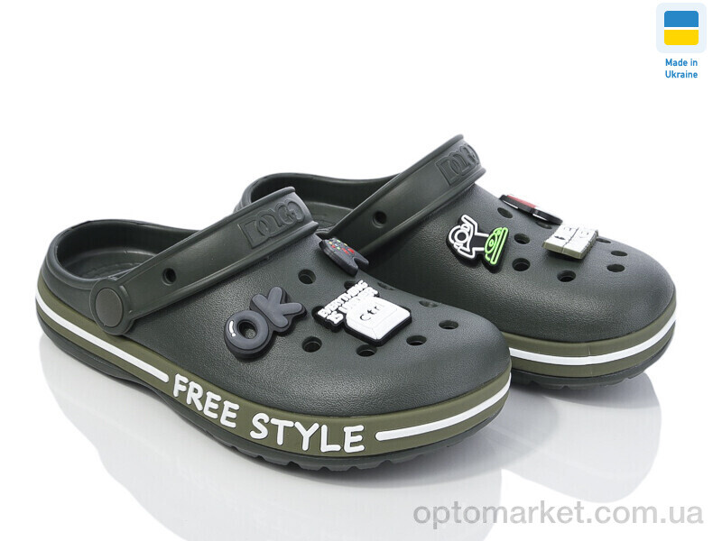 Купить Крокси дитячі 329 хакі Dago зелений, фото 1