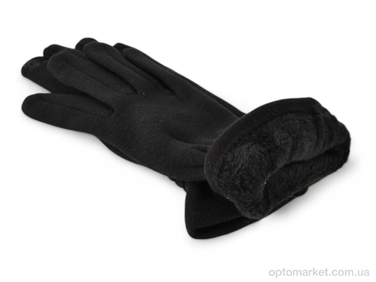 Купить Рукавички жіночі 35-1 трикотаж black Paidi чорний, фото 2