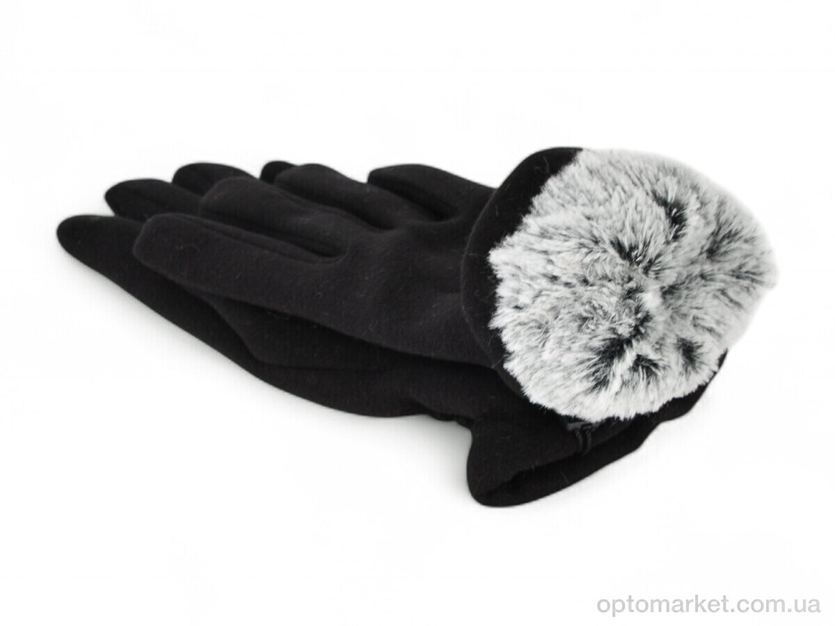 Купить Рукавички жіночі 36-1 трикотаж black Paidi чорний, фото 2