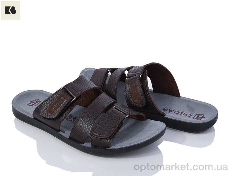Купить Шльопанці чоловічі 3609-35 brown Oscar коричневий, фото 1