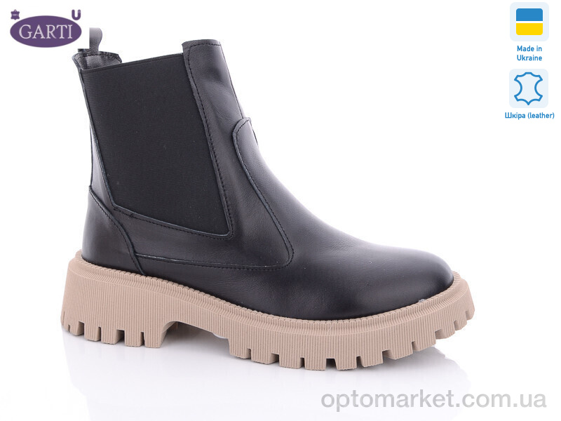 Купить Черевики жіночі 361 чк беж байка Garti чорний, фото 1